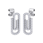 Load image into Gallery viewer, Diamond link earrings in white gold with white diamonds of 0.33 ct in weight