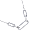 Load image into Gallery viewer, Diamond chain link necklace in white gold with white diamonds of 0.33 ct in weight