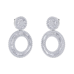 Load image into Gallery viewer, Round dangle earrings in rose gold with white diamonds of 7.27 ct in weight