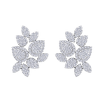 Load image into Gallery viewer, Flower shaped stud earrings in yellow gold with white diamonds of 3.11 ct in weight