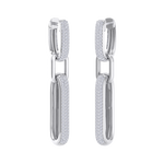 Load image into Gallery viewer, Chunky diamond chain link earrings in white gold with white diamonds of 0.87 ct in weight