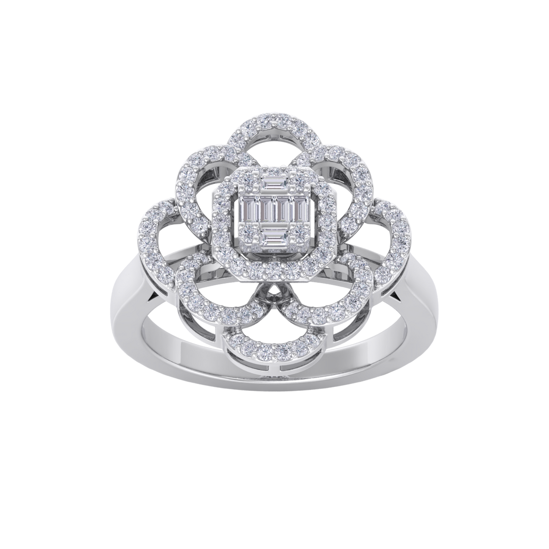 Diamond ring in yellow gold with white diamonds of 0.53 ct in weight