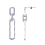 Load image into Gallery viewer, Diamond chain link earrings in yellow gold with white diamonds of 0.50 ct in weight