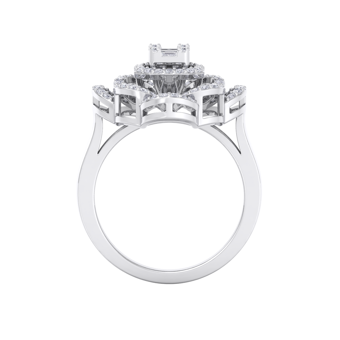 Diamond ring in yellow gold with white diamonds of 0.53 ct in weight