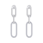 Load image into Gallery viewer, Diamond chain link earrings in yellow gold with white diamonds of 0.25 ct in weight