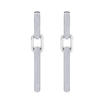 Load image into Gallery viewer, Chunky diamond chain link earrings in yellow gold with white diamonds of 0.87 ct in weight