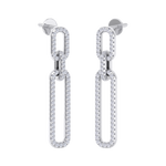 Load image into Gallery viewer, Diamond chain link earrings in white gold with white diamonds of 0.50 ct in weight
