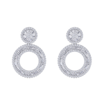 Load image into Gallery viewer, Round dangle earrings in white gold with white diamonds of 7.27 ct in weight