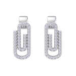 Load image into Gallery viewer, Diamond link earrings in white gold with white diamonds of 0.33 ct in weight