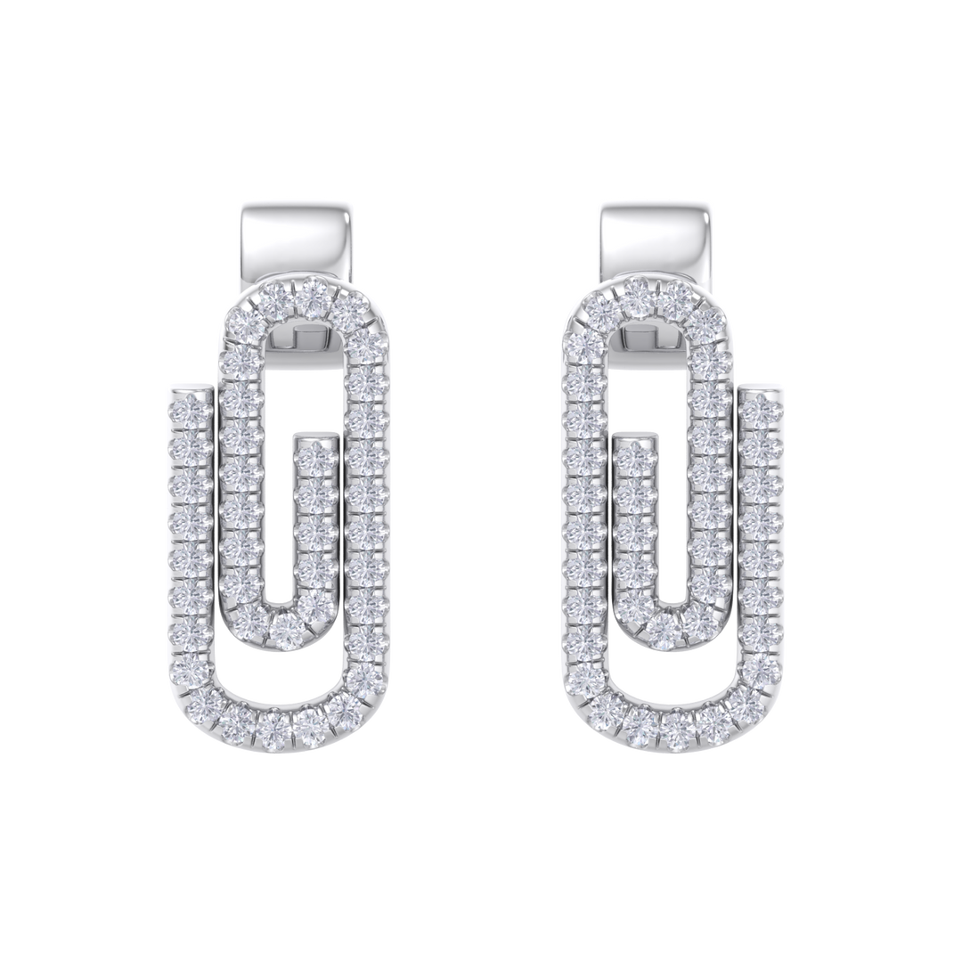 Diamond link earrings in white gold with white diamonds of 0.33 ct in weight