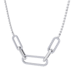 Load image into Gallery viewer, Diamond chain link necklace in white gold with white diamonds of 0.33 ct in weight