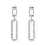 Load image into Gallery viewer, Diamond chain link earrings in white gold with white diamonds of 0.50 ct in weight