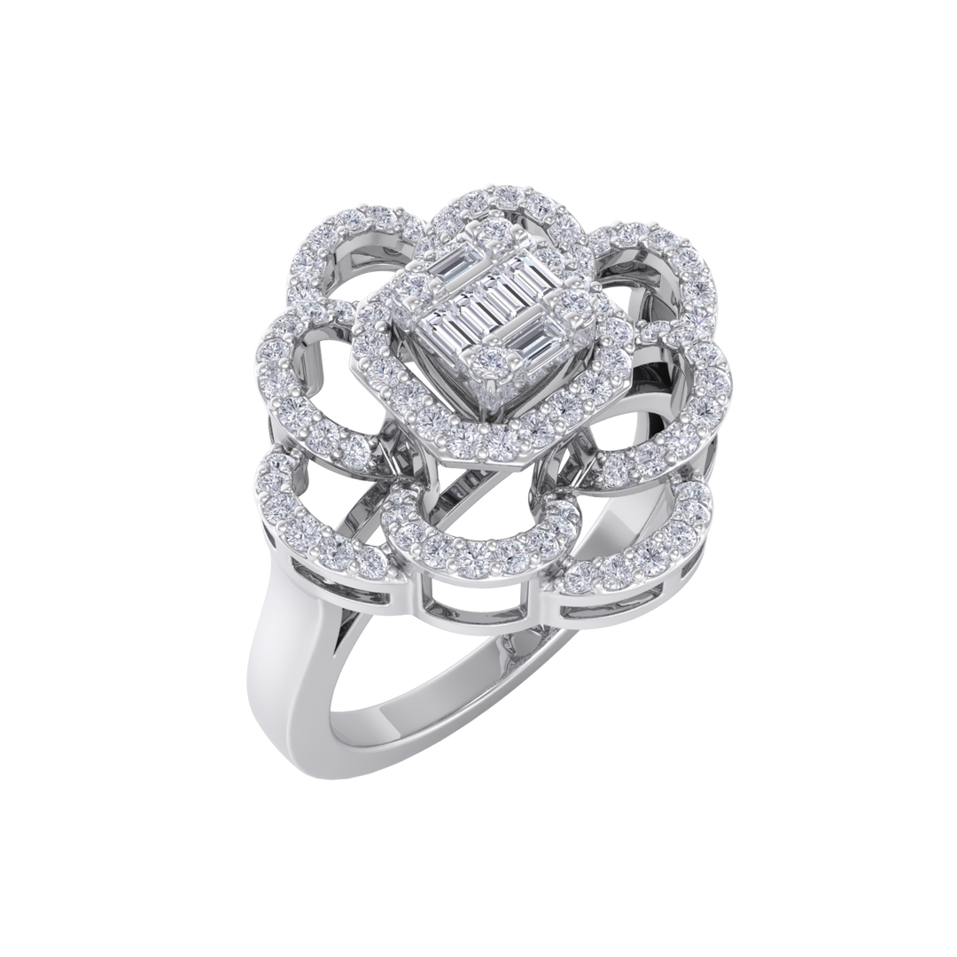 Diamond ring in yellow gold with white diamonds of 0.53 ct in weight