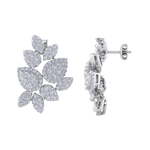 Load image into Gallery viewer, Flower shaped stud earrings in rose gold with white diamonds of 3.11 ct in weight