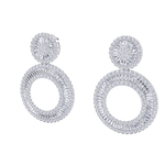 Load image into Gallery viewer, Round dangle earrings in rose gold with white diamonds of 7.27 ct in weight