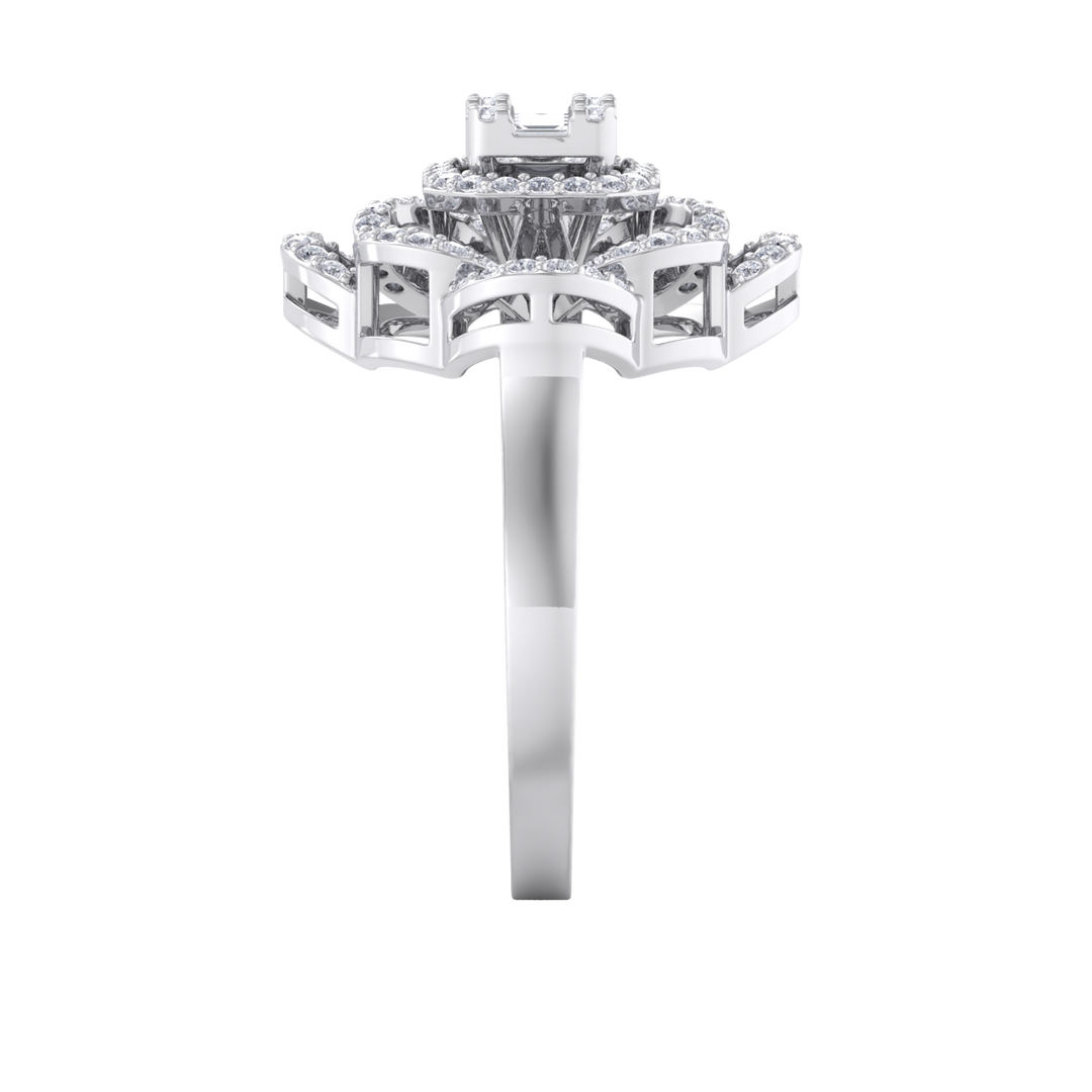 Diamond ring in yellow gold with white diamonds of 0.53 ct in weight
