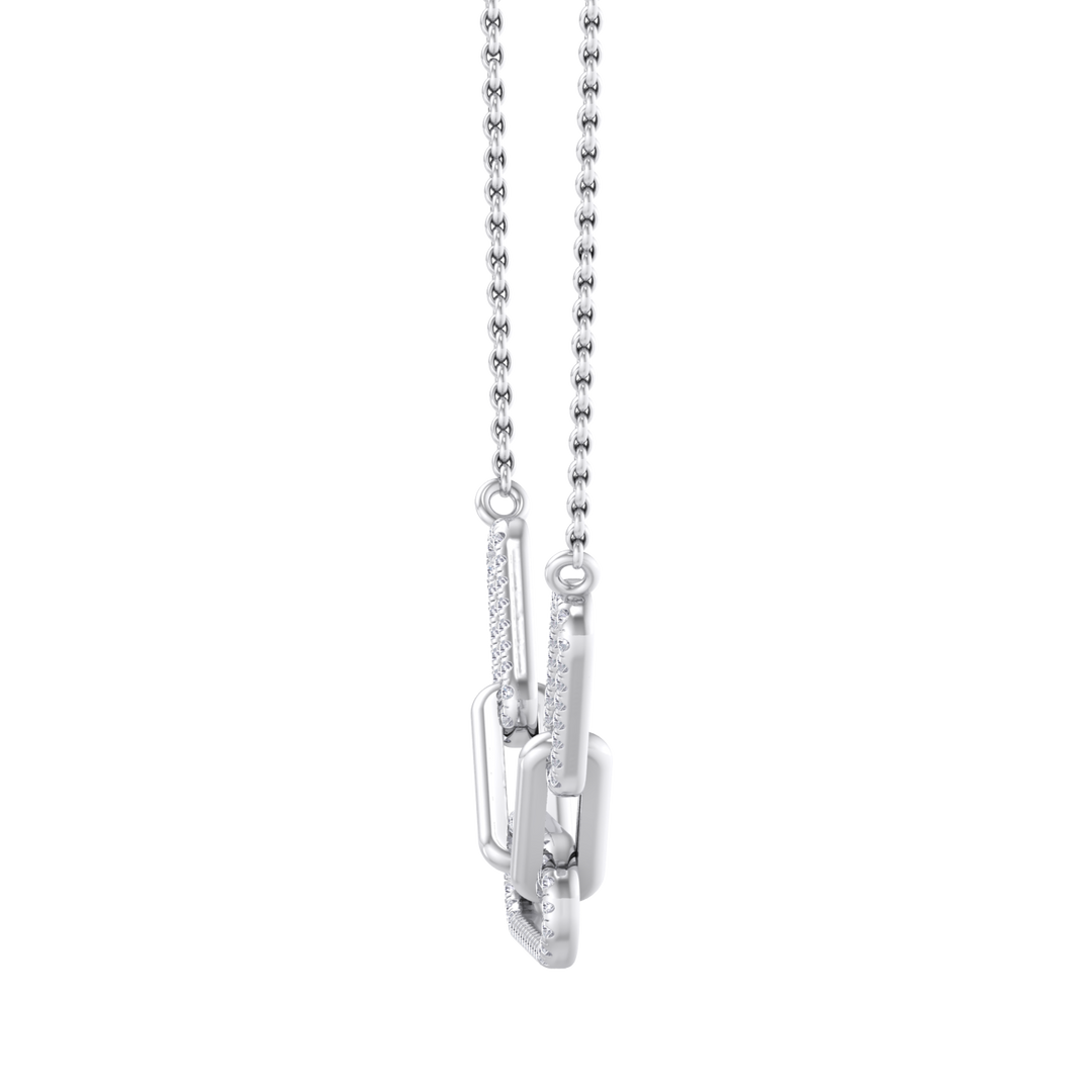 Diamond chain link necklace in yellow gold with white diamonds of 0.33 ct in weight