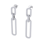 Load image into Gallery viewer, Diamond chain link earrings in yellow gold with white diamonds of 0.50 ct in weight