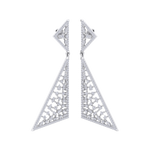 Load image into Gallery viewer, Drop earrings in white gold with white diamonds of 1.98 ct in weight