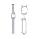 Load image into Gallery viewer, Chunky diamond chain link earrings in yellow gold with white diamonds of 0.87 ct in weight