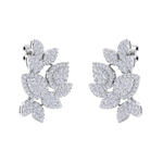 Load image into Gallery viewer, Flower shaped stud earrings in white gold with white diamonds of 3.11 ct in weight
