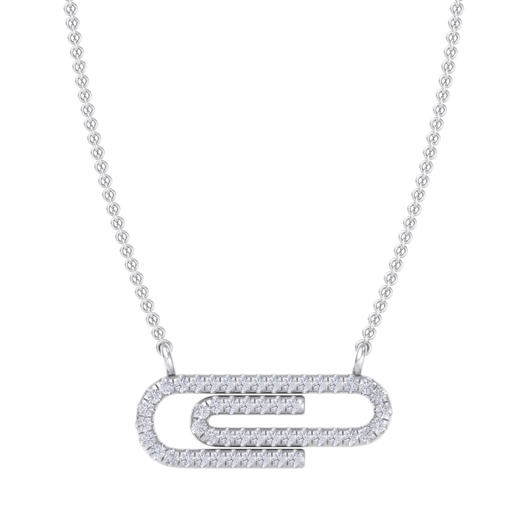 Diamond link necklace in white gold with white diamonds of 0.25 ct in weight
