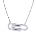 Load image into Gallery viewer, Diamond link necklace in white gold with white diamonds of 0.25 ct in weight