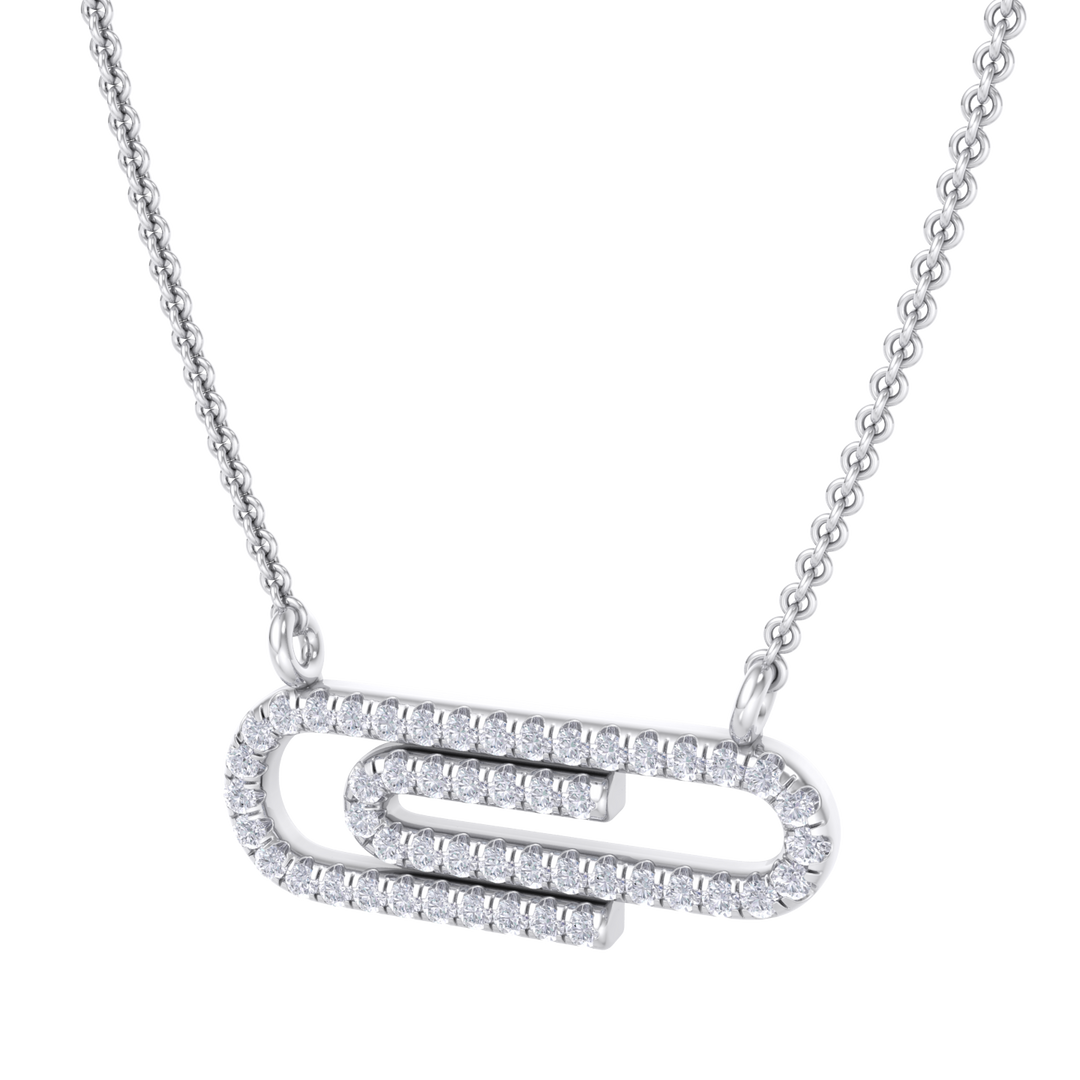 Diamond link necklace in white gold with white diamonds of 0.25 ct in weight