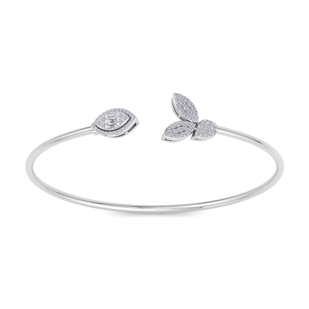 Cuff diamond bracelet in white gold with white diamonds of 0.68 ct in weight