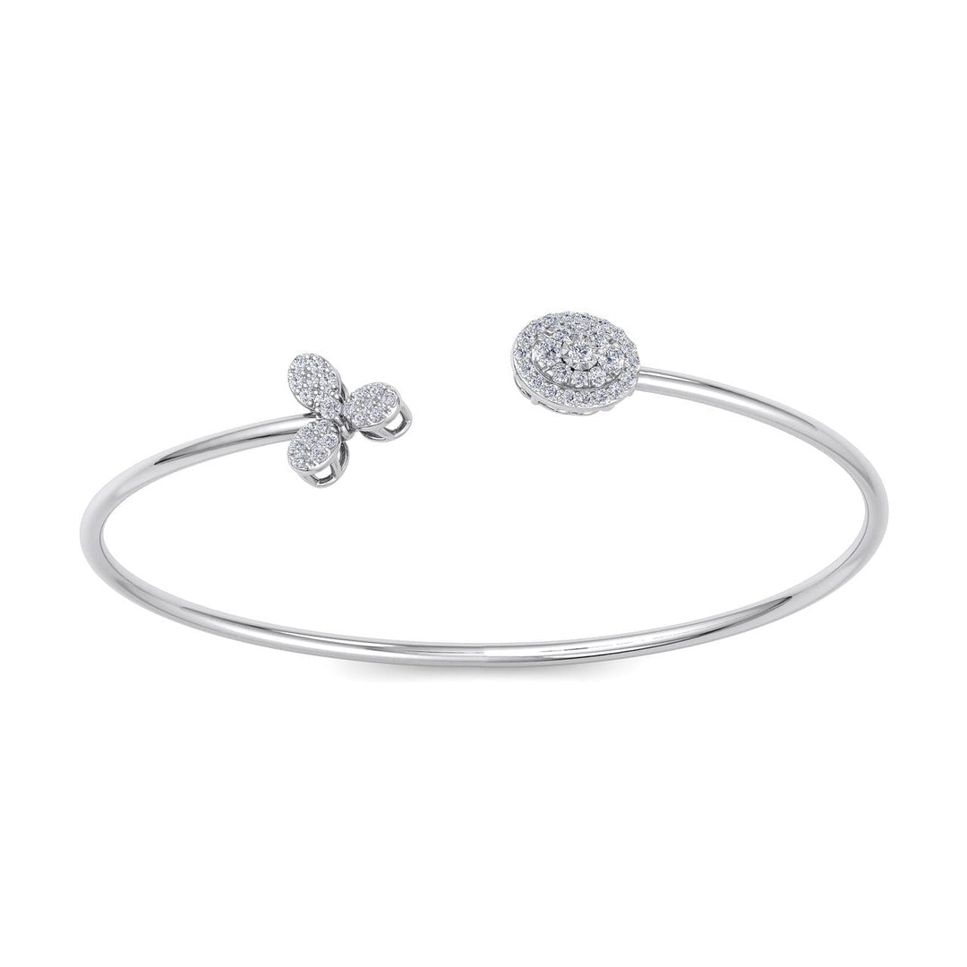 Cuff bracelet in rose gold with white diamonds of 0.48 ct in weight