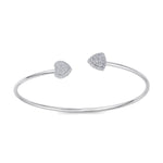 Load image into Gallery viewer, Heart cuff bracelet in yellow gold with white diamonds of 0.39 ct in weight