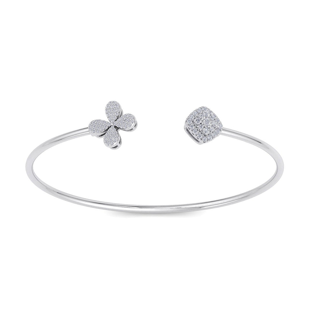 Cuff bracelet in rose gold with white diamonds of 0.52 ct in weight