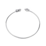 Load image into Gallery viewer, Elegant cuff bracelet in yellow gold with white diamonds of 0.52 ct in weight