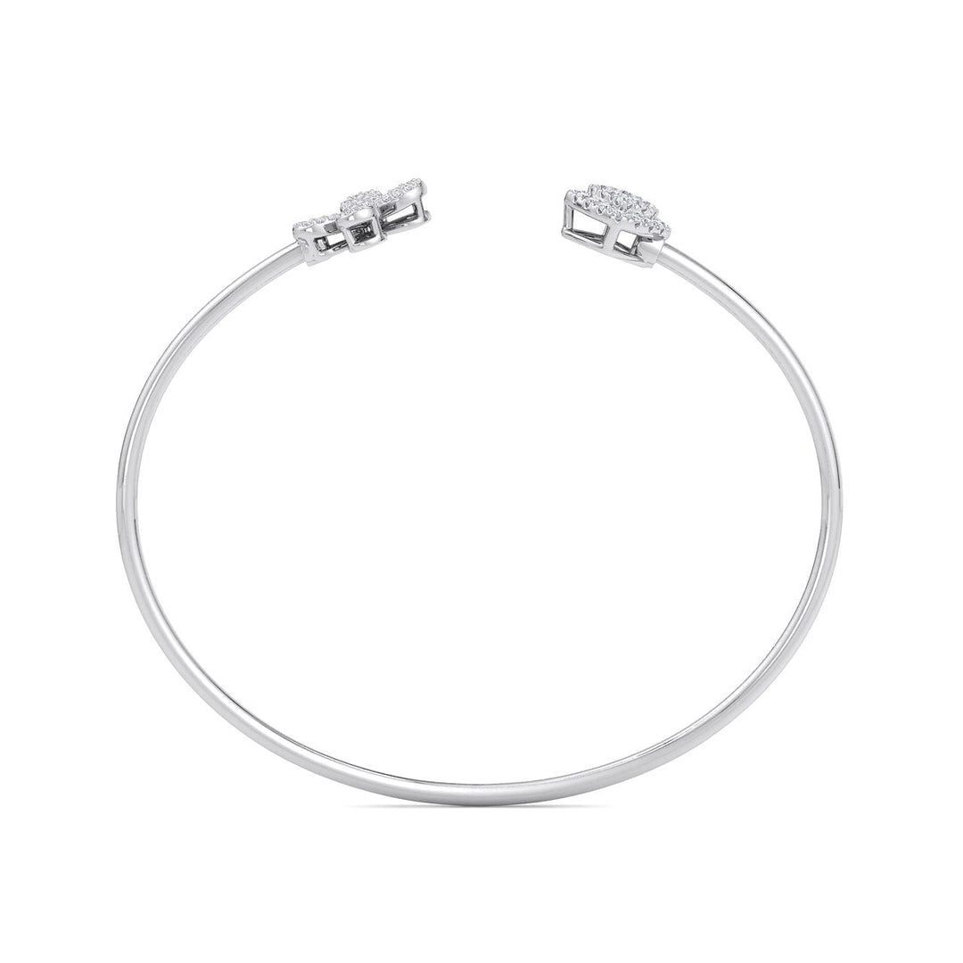 Cuff bracelet in white gold with white diamonds of 0.52 ct in weight