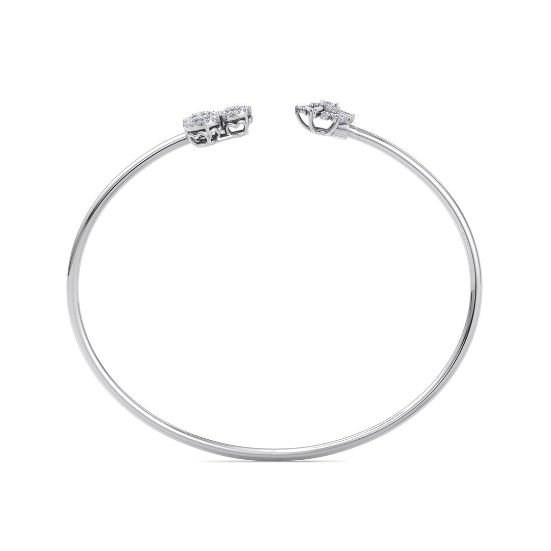 Elegant cuff bracelet in white gold with white diamonds of 0.52 ct in weight