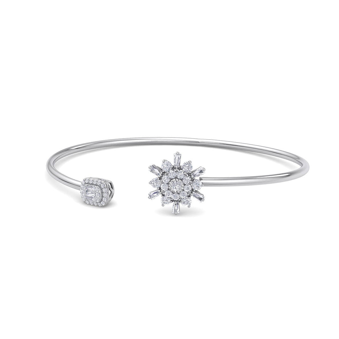 Cuff bracelet in rose gold with white diamonds of 0.62 ct in weight