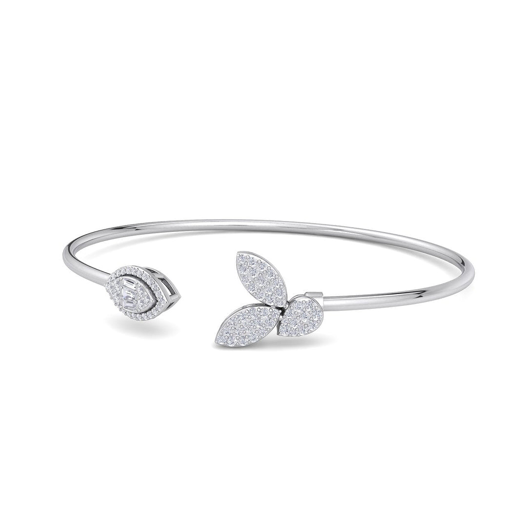 Cuff diamond bracelet in rose gold with white diamonds of 0.68 ct in weight