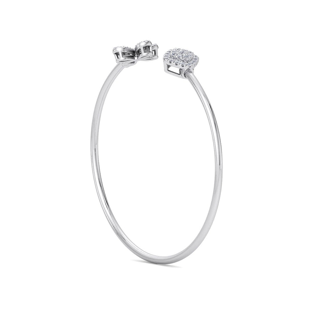 Cuff bracelet in white gold with white diamonds of 0.52 ct in weight