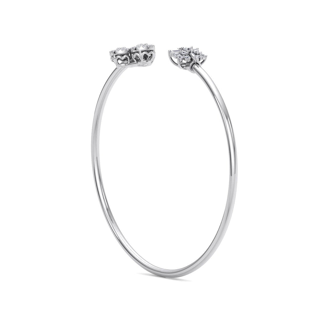 Elegant cuff bracelet in white gold with white diamonds of 0.52 ct in weight