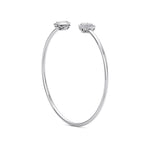 Load image into Gallery viewer, Heart cuff bracelet in yellow gold with white diamonds of 0.39 ct in weight