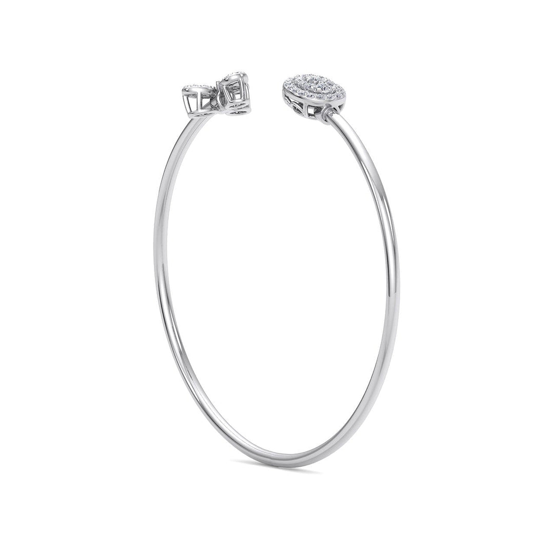Cuff bracelet in rose gold with white diamonds of 0.48 ct in weight