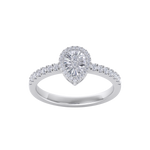 Load image into Gallery viewer, Pear ring in yellow gold with white diamonds of 0.68 ct in weight