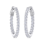 Load image into Gallery viewer, Diamond eternity hoop earrings in rose gold with white diamonds of 2.00 ct in weight