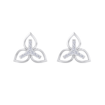 Load image into Gallery viewer, Flower shaped stud earrings in yellow gold with white diamonds of 0.24 ct in weight
