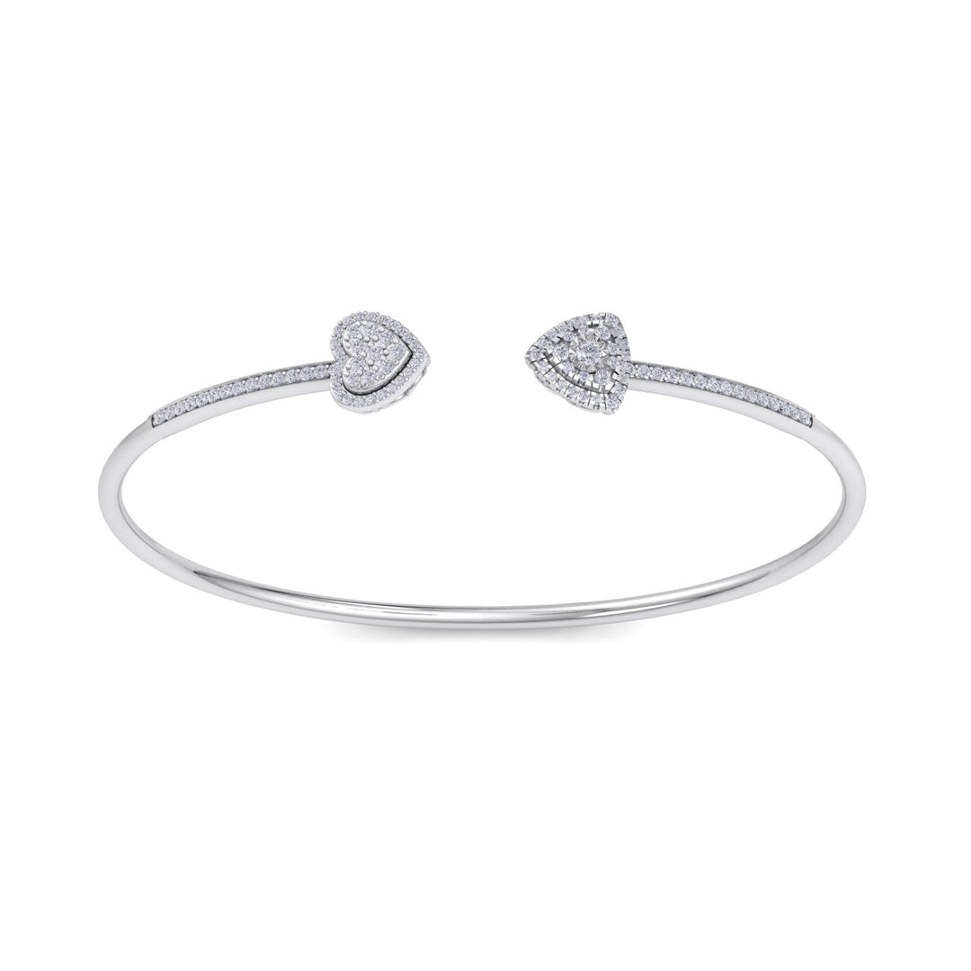 Cuff bracelet in rose gold with white diamonds of 0.56 ct in weight