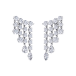 Load image into Gallery viewer, Climber dangle earrings in rose gold with white diamonds of 3.01 ct in weight