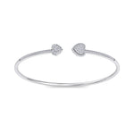 Load image into Gallery viewer, Hearts cuff bracelet in white gold with white diamonds of 0.56 ct in weight