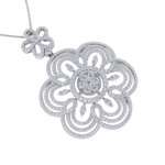 Load image into Gallery viewer, Flower Pendant in white gold with white diamonds of 2.43 ct in weight