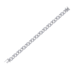 Load image into Gallery viewer, Diamond curb chain link bracelet in white gold with white diamonds of 1.82 ct in weight