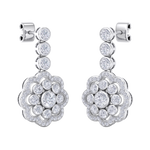 Load image into Gallery viewer, Drop earrings in rose gold with white diamonds of 1.77 ct in weight